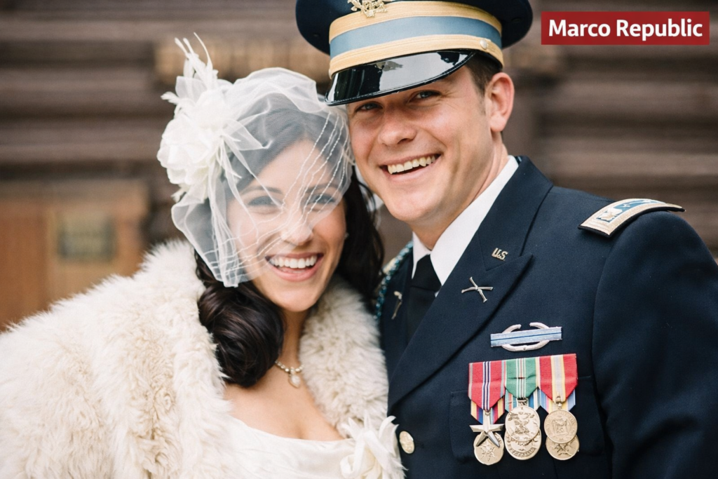 Meredith Schwarz and Pete Hegseth on their wedding day in 2004 at the Cathedral of Saint Paul in Minnesota.